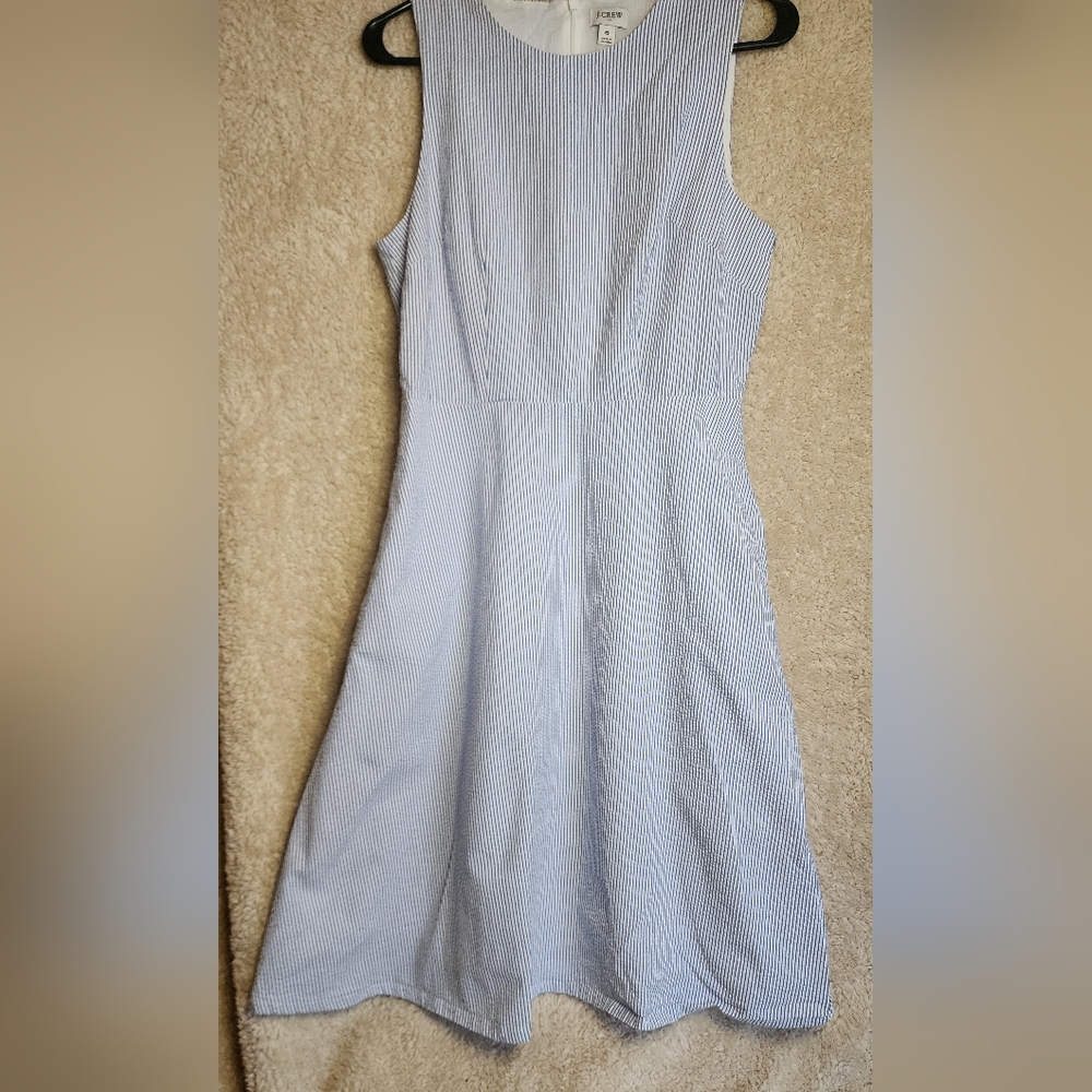 J.Crew Blue Striped Sleeveless Dress